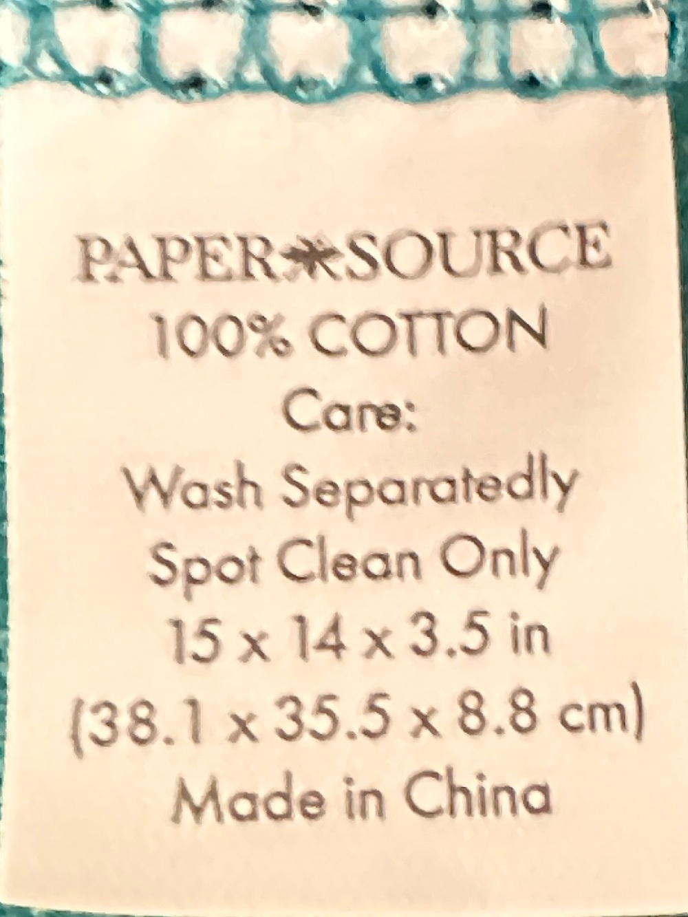 PAPER SOURCE teal ivory multi DISCOVER THE UNKNOWN CANVAS STAMP TOTE - Picture 11 of 11